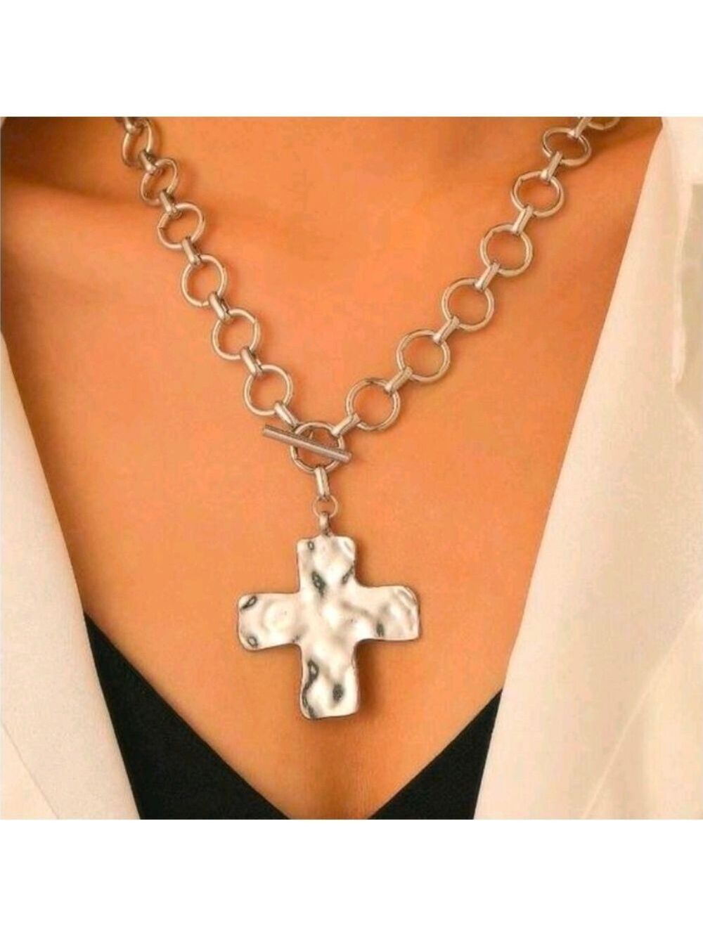 Silver  Or Gold  Cross Pendant Necklace